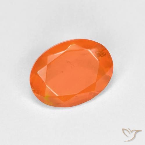Opale de feu Orange feu naturelle ovale, 0.67 ct, Transparent