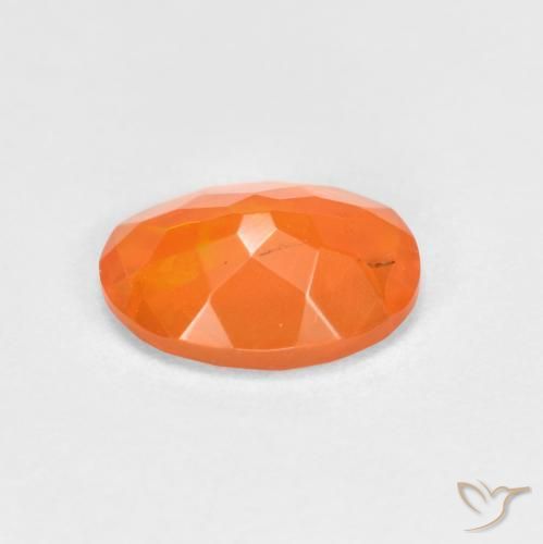 Opale de feu Orange feu naturelle ovale, 0.67 ct, Transparent