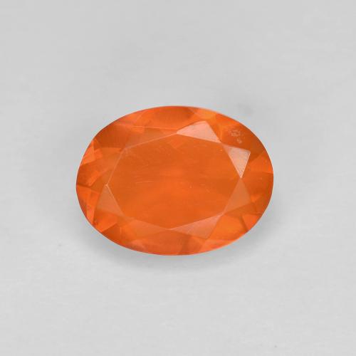 Opale de feu orange naturelle coupe ovale, 0,67 ct, transparent