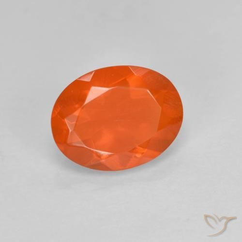 Opale de feu Orange vif naturelle ovale, 0.65 ct, Transparent
