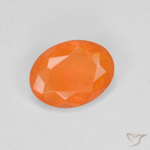 Opale de feu Orange moyen naturelle Coupe ovale, 0.60 ct, Transparent