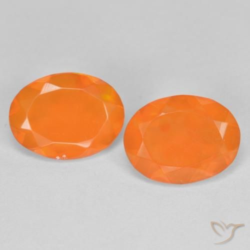 1.26ctw Naturel Orange moyen Opale de feu, ovale, Transparent