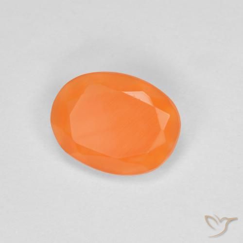 Opale de feu Orange moyen naturelle ovale, 0.59 ct, Transparent