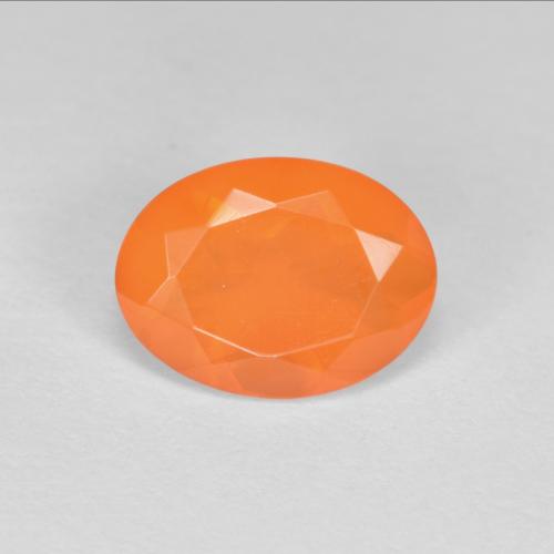 Opale de feu orange naturelle coupe ovale, 0,69 ct, transparent