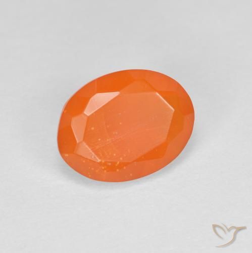 Opale de feu Orange intense naturelle ovale, 0.67 ct, Transparent