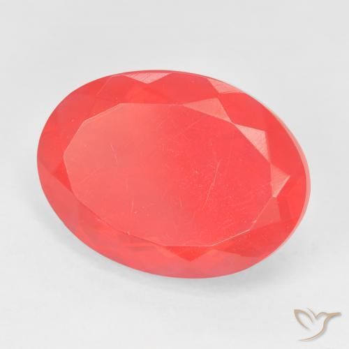 Opale de feu Orange rouge intense naturelle ovale, 8.53 ct, Transparent