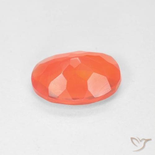 Opale de feu Orange vif naturelle ovale, 1.32 ct, Transparent