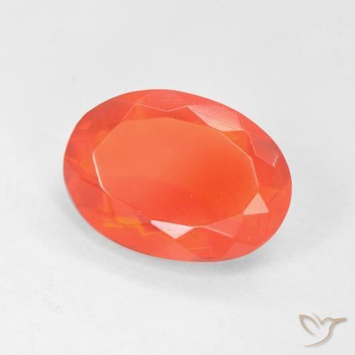 Opale de feu Orange vif naturelle ovale, 1.97 ct, Transparent
