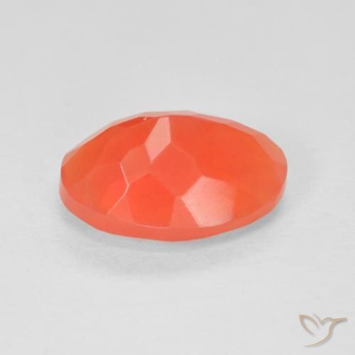 Opale de feu Rouge-orange cramoisi vif naturelle ovale, 1.92 ct, Transparent