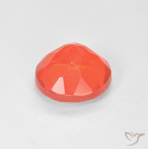 Opale de feu Orange vif naturelle Coupe roude, 1.26 ct, Transparent
