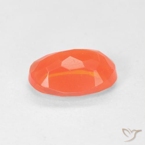 Opale de feu Orange vif naturelle ovale, 0.74 ct, Transparent