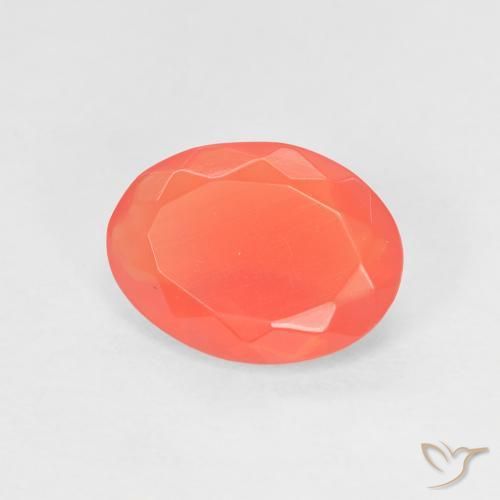 Opale de feu Orange rouge intense naturelle ovale, 0.92 ct, Transparent