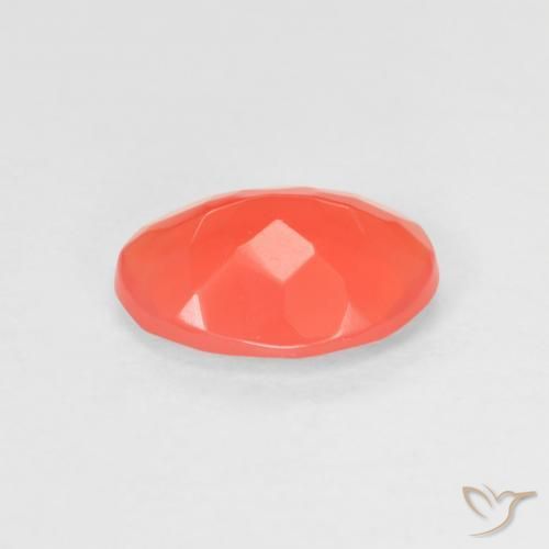 Opale de feu Orange rouge intense naturelle ovale, 0.92 ct, Transparent