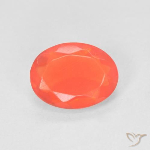 0.79ct Naturel Orange rouge intense Opale de feu, ovale, Transparent