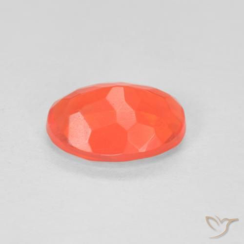 Opale de feu Orange rouge intense naturelle ovale, 0.79 ct, Transparent