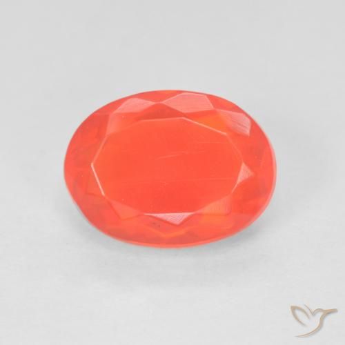1.84ct Naturel Orange rouge intense Opale de feu, ovale, Transparent