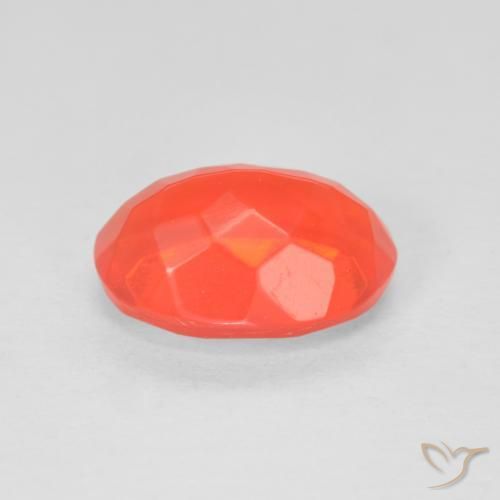 Opale de feu Orange rouge intense naturelle ovale, 1.84 ct, Transparent