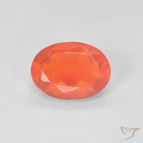 0.57ct Naturel Orange rouge foncé Opale de feu, ovale, Transparent