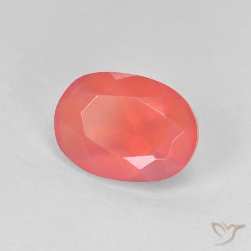 Opale de feu Orange vif naturelle ovale, 1.25 ct, Transparent
