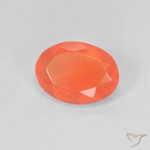 Opale de feu Orange vif naturelle ovale, 0.63 ct, Transparent