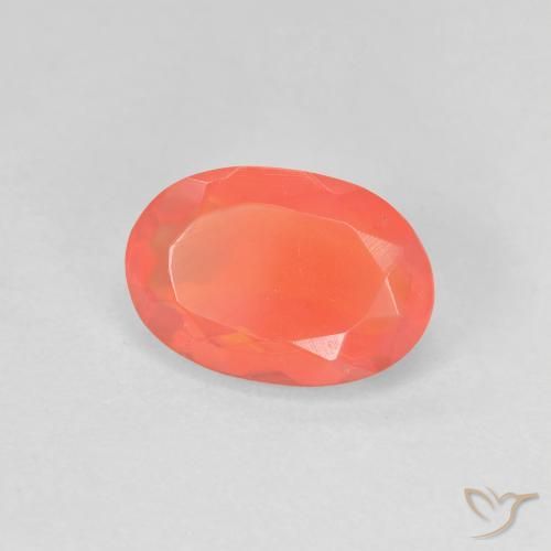 Opale de feu Orange vif naturelle ovale, 1.03 ct, Transparent