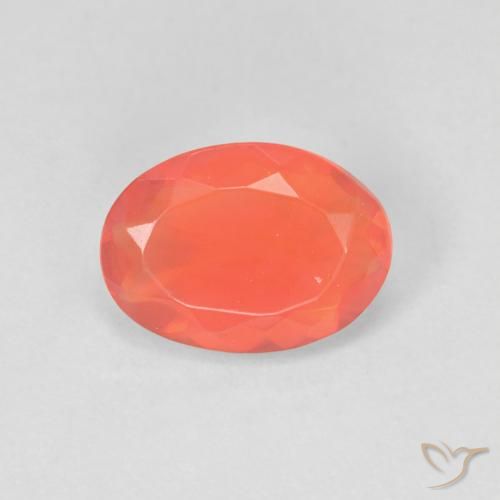 1.02ct Naturel Orange vif Opale de feu, ovale, Transparent