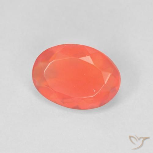 Opale de feu Orange vif naturelle ovale, 1.02 ct, Transparent