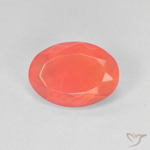 1.58ct Naturel Orange vif Opale de feu, ovale, Transparent