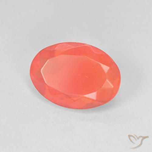 Opale de feu Orange vif naturelle ovale, 1.58 ct, Transparent