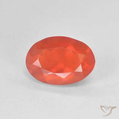 1.29ct Naturel Orange moyen Opale de feu, ovale, Transparent