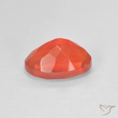 Opale de feu Orange moyen naturelle ovale, 1.29 ct, Transparent