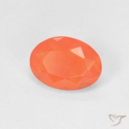 Opale de feu Orange vif naturelle ovale, 0.66 ct, Transparent