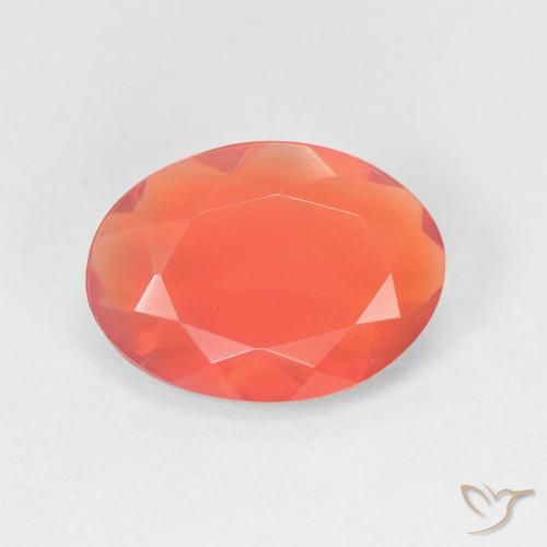 Opale de feu orange naturelle coupe ovale, 1,73 ct, transparent