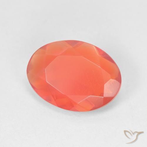 Opale de feu orange naturelle coupe ovale, 1,73 ct, transparent