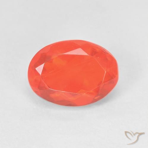 1.34ct Naturel Orange intense Opale de feu, ovale, Transparent