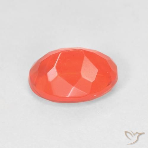 Opale de feu Orange intense naturelle ovale, 1.34 ct, Transparent