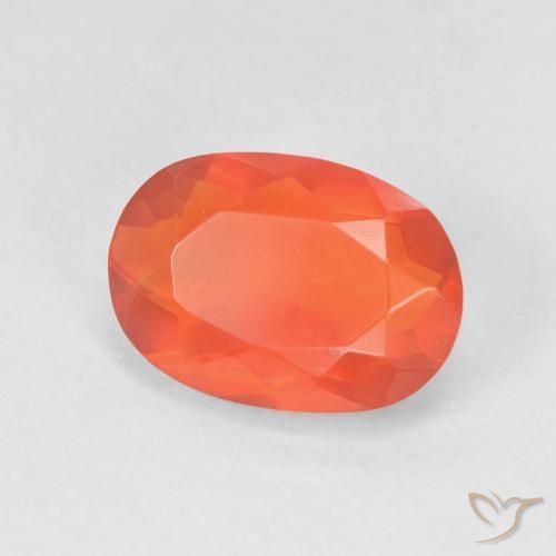 Opale de feu Orange feu naturelle ovale, 1.47 ct, Transparent