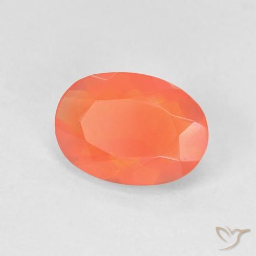 Opale de feu Orange vif naturelle ovale, 0.82 ct, Transparent