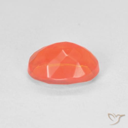 Opale de feu Orange intense naturelle ovale, 0.88 ct, Transparent