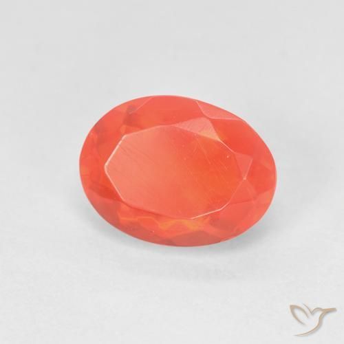 Opale de feu Orange feu naturelle ovale, 1.43 ct, Transparent