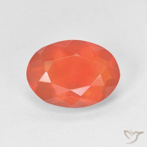 1.61ct Naturel Orange moyen Opale de feu, ovale, Transparent