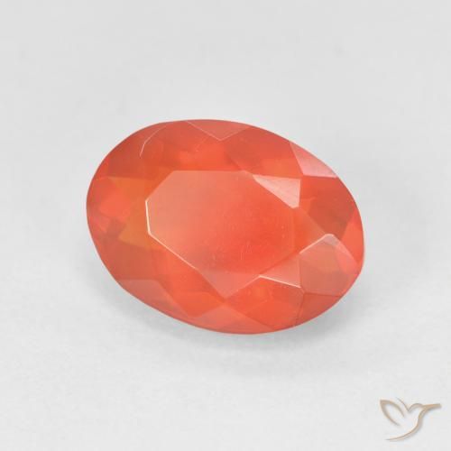 Opale de feu Orange moyen naturelle ovale, 1.61 ct, Transparent