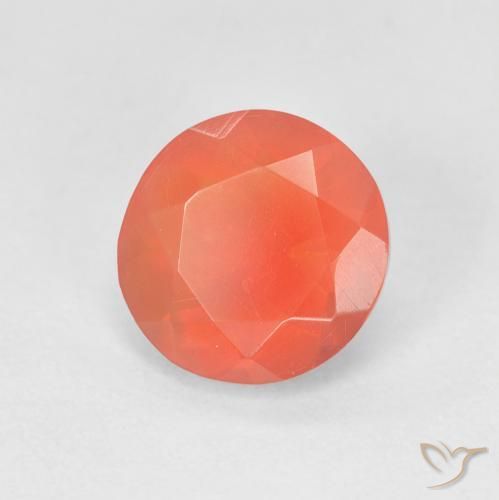 Opale de feu Orange feu naturelle Coupe roude, 1.13 ct, Transparent