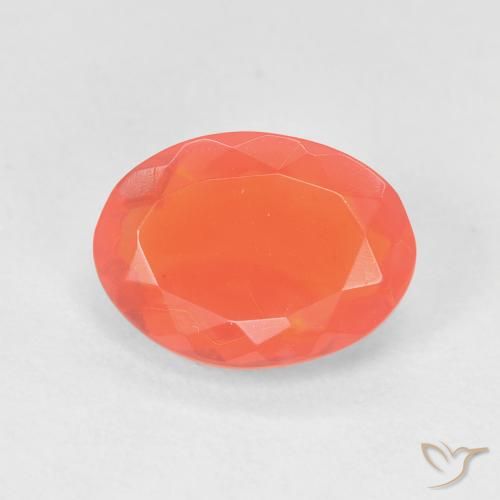1.18ct Naturel Orange moyen Opale de feu, ovale, Transparent