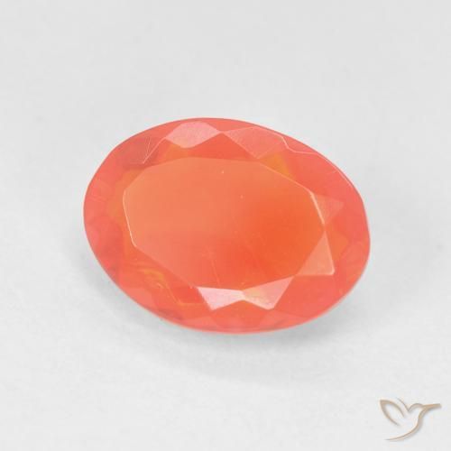 Opale de feu Orange moyen naturelle ovale, 1.18 ct, Transparent