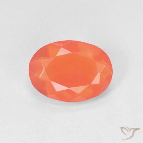 1.00ct Naturel Orange vif Opale de feu, ovale, Transparent