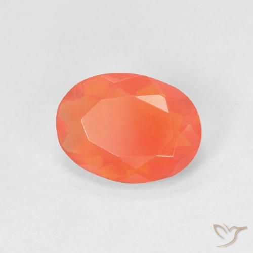 Opale de feu Orange vif naturelle ovale, 1.00 ct, Transparent