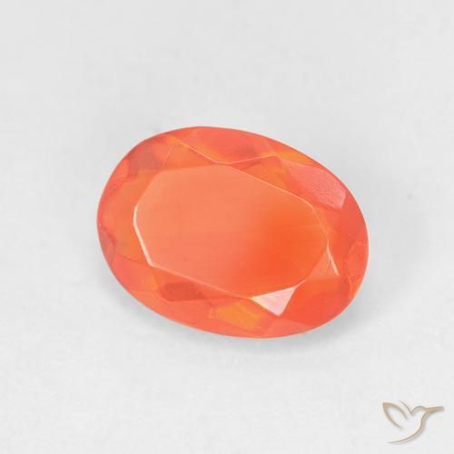 Opale de feu Orange vif naturelle ovale, 0.79 ct, Transparent