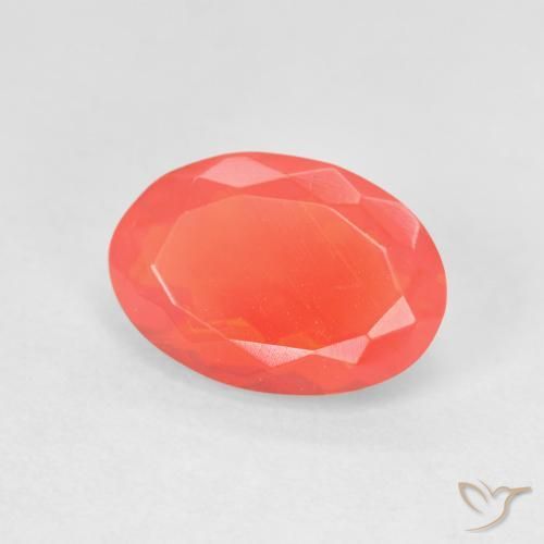 1.27ct Naturel Orange intense Opale de feu, ovale, Transparent