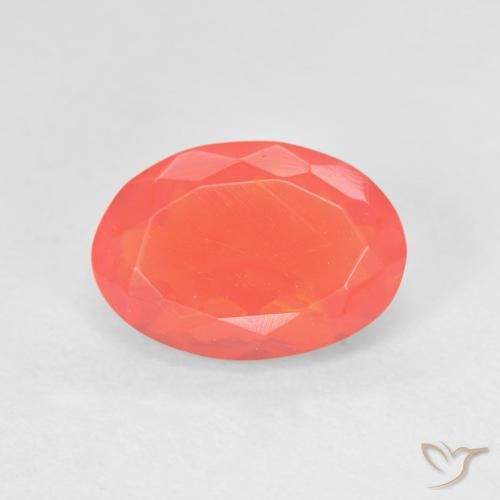 Opale de feu Orange intense naturelle ovale, 1.27 ct, Transparent